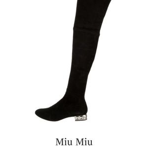 Gorgeous!!black suede Miu Miu over-the-knee boots.